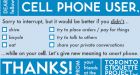 Hand-out cards target Torontonians' rudest behaviours